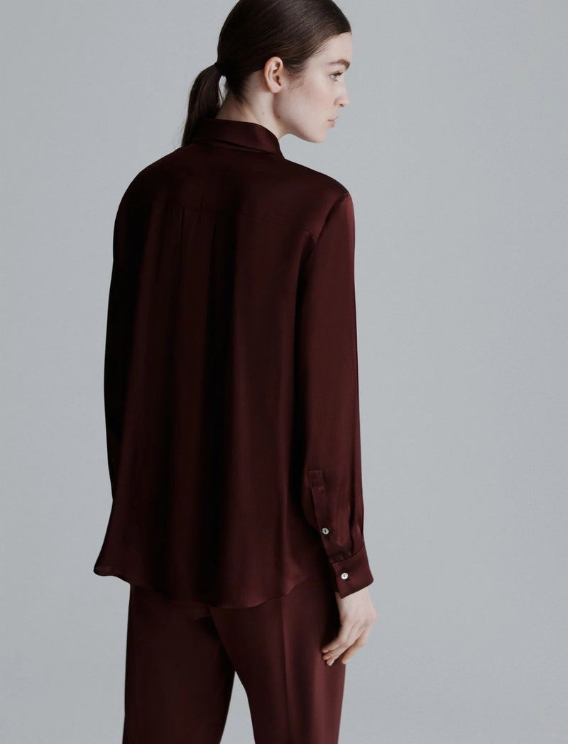 Camicia in raso di misto seta - BORDEAUX MARELLA MONOCHROME
