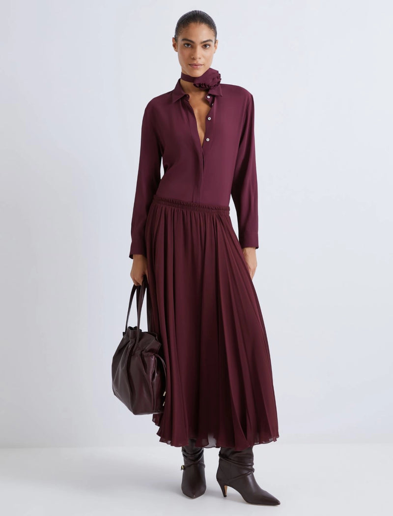Camicia in crepe misto seta - BORDEAUX MARELLA