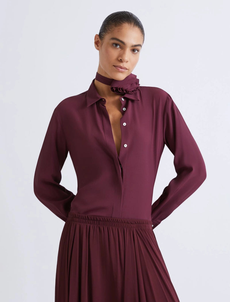 Camicia in crepe misto seta - BORDEAUX MARELLA