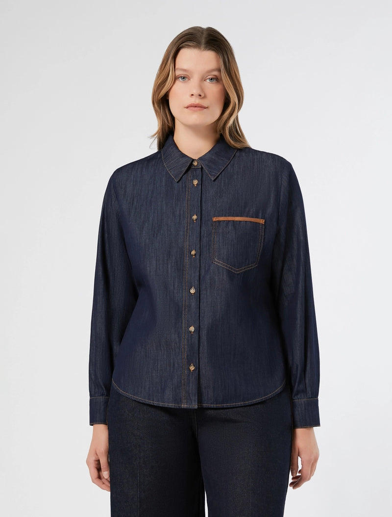 Camicia in denim di cotone - BLU NOTTE PERSONA BY MARINA RINALDI