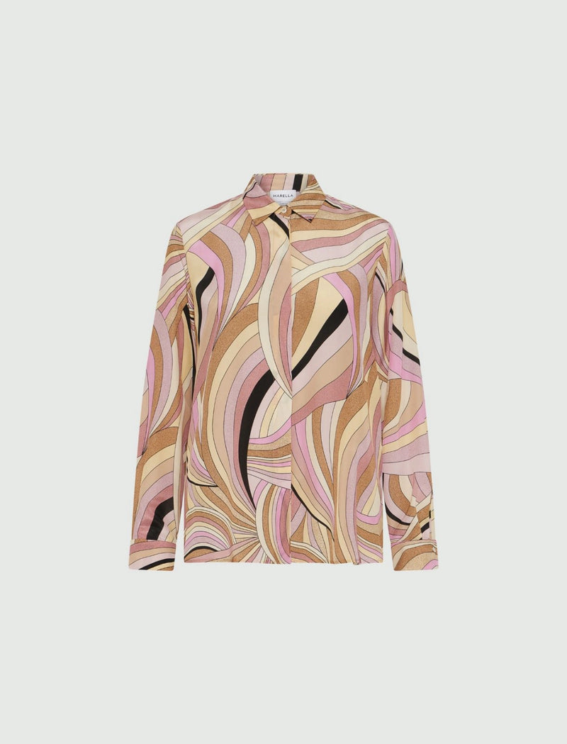Camicia in crêpe di seta marella