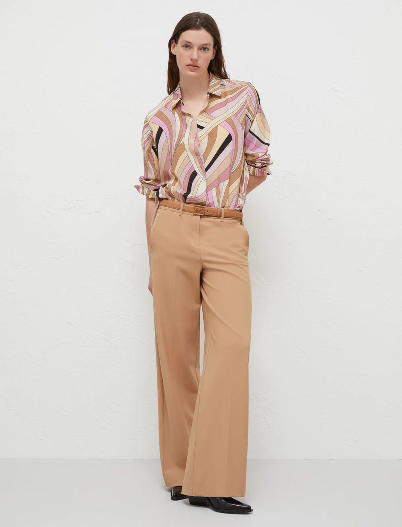 Camicia in crêpe di seta marella