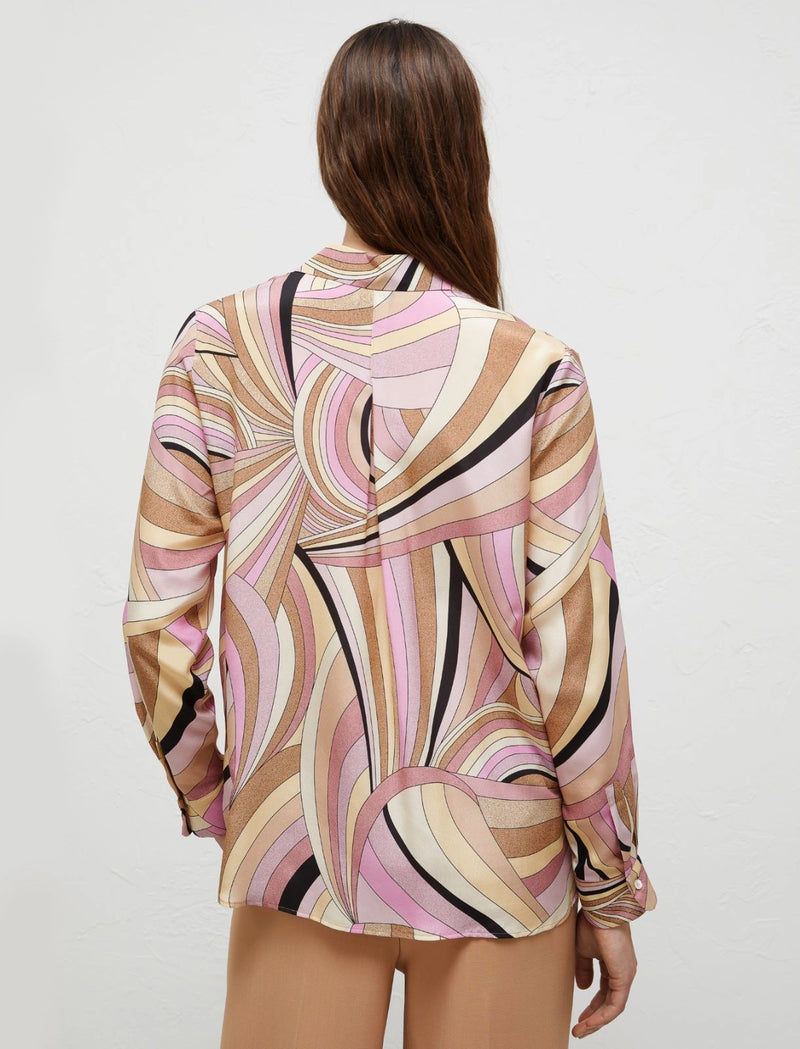 Camicia in crêpe di seta marella