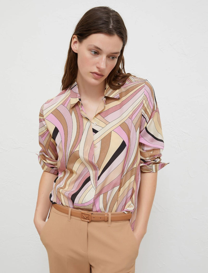 Camicia in crêpe di seta marella