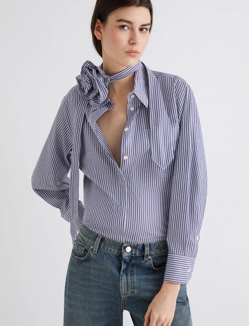 Camicia con cravatta e fiore - BLU MARELLA
