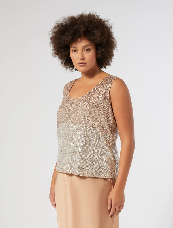 Top in paillettes sfumate - BRONZO PERSONA BY MARINA RINALDI