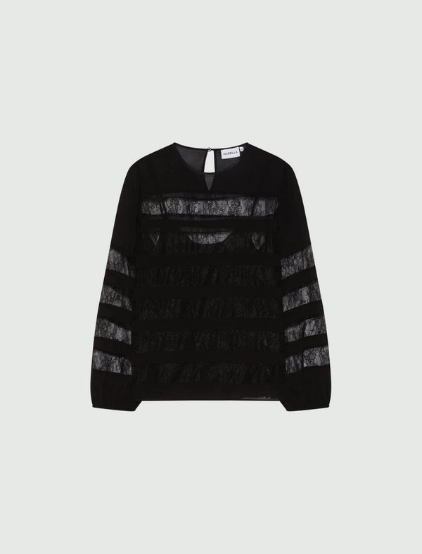 Blusa in georgette con pizzo - NERO MARELLA