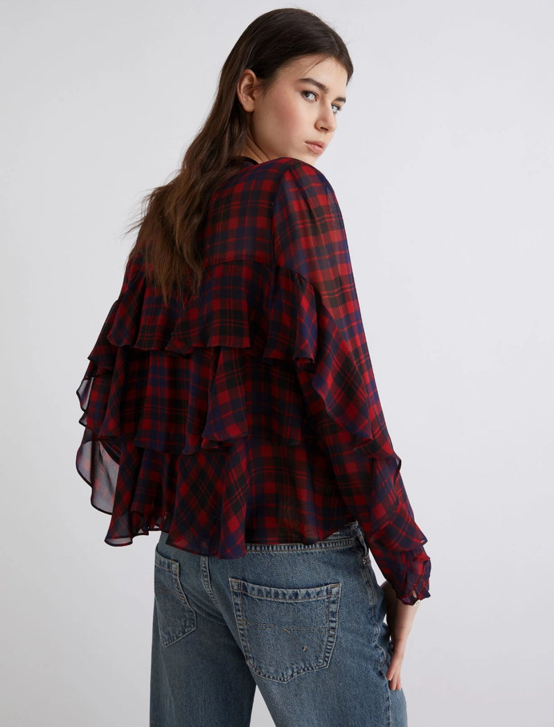Camicia con balze - ROSSO MARELLA