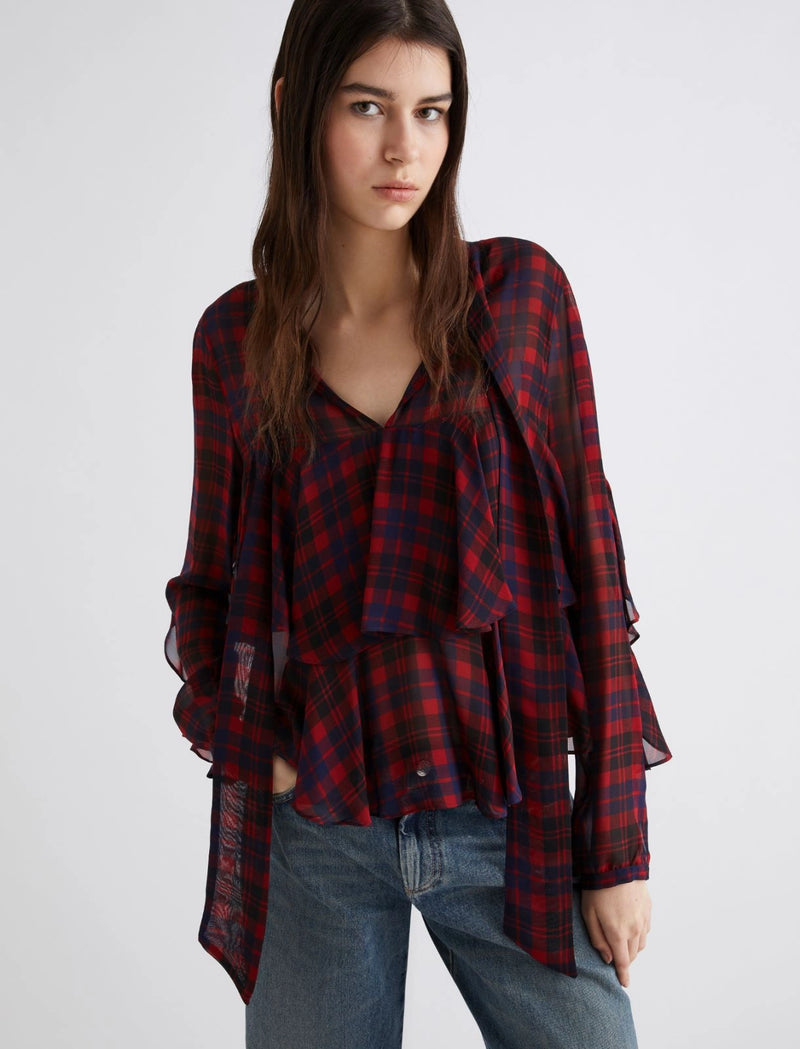 Camicia con balze - ROSSO MARELLA