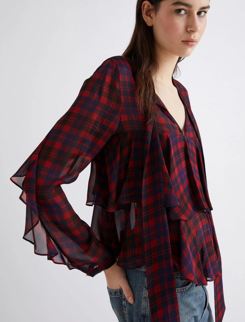 Camicia con balze - ROSSO MARELLA