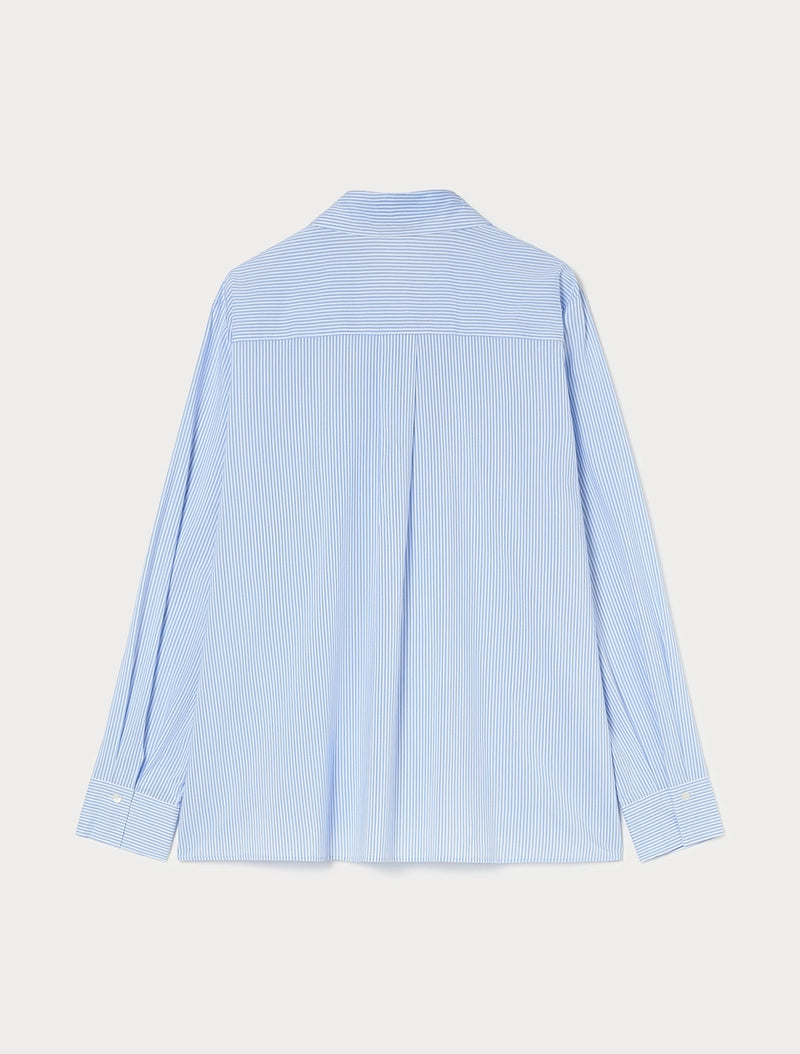 Camicia in popeline tinto filo - AZZURRO PERSONA BY MARINA RINALDI