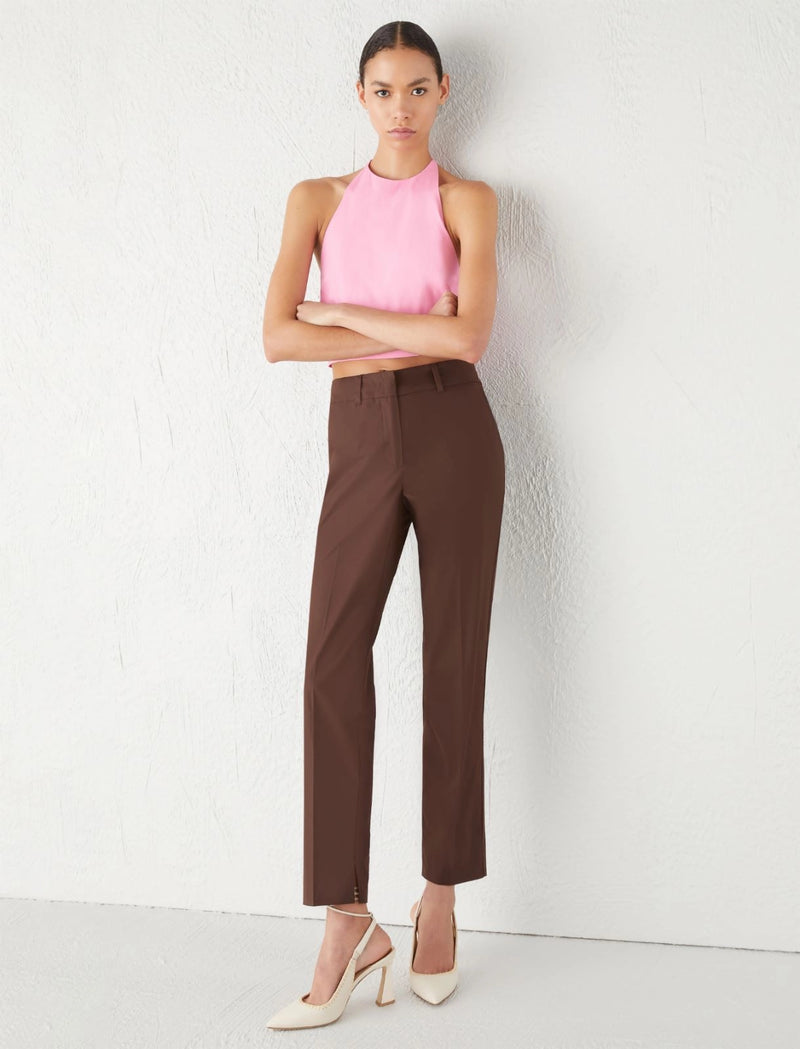 Pantaloni chino marella