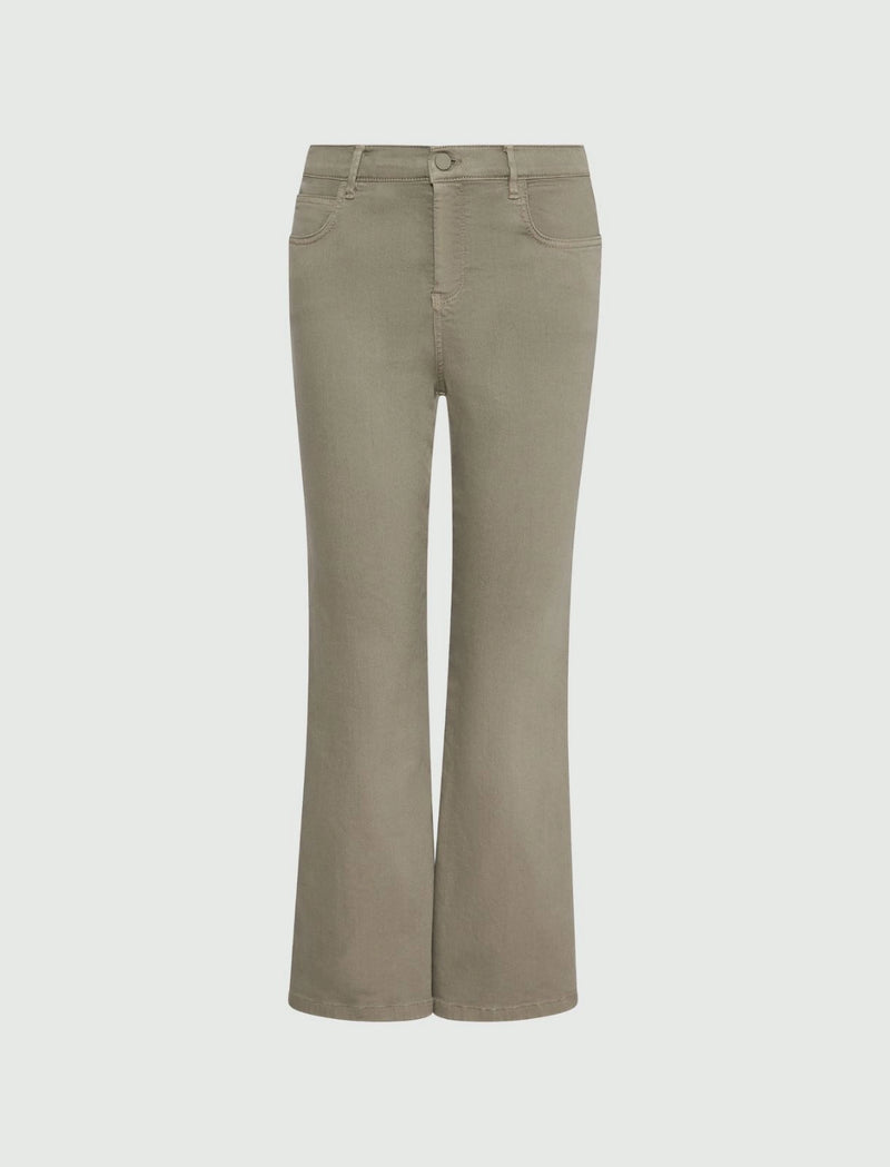 Pantalone 5 tasche flare cropped - Verde marella monochrome