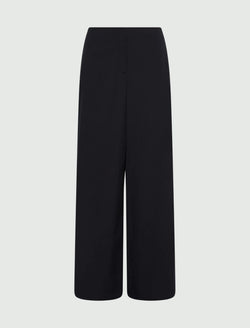 Pantalone wide leg in popeline - Nero MARELLA