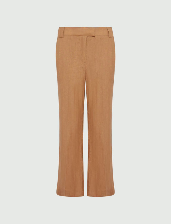 Pantalone flare in lino - Tabacco MARELLA
