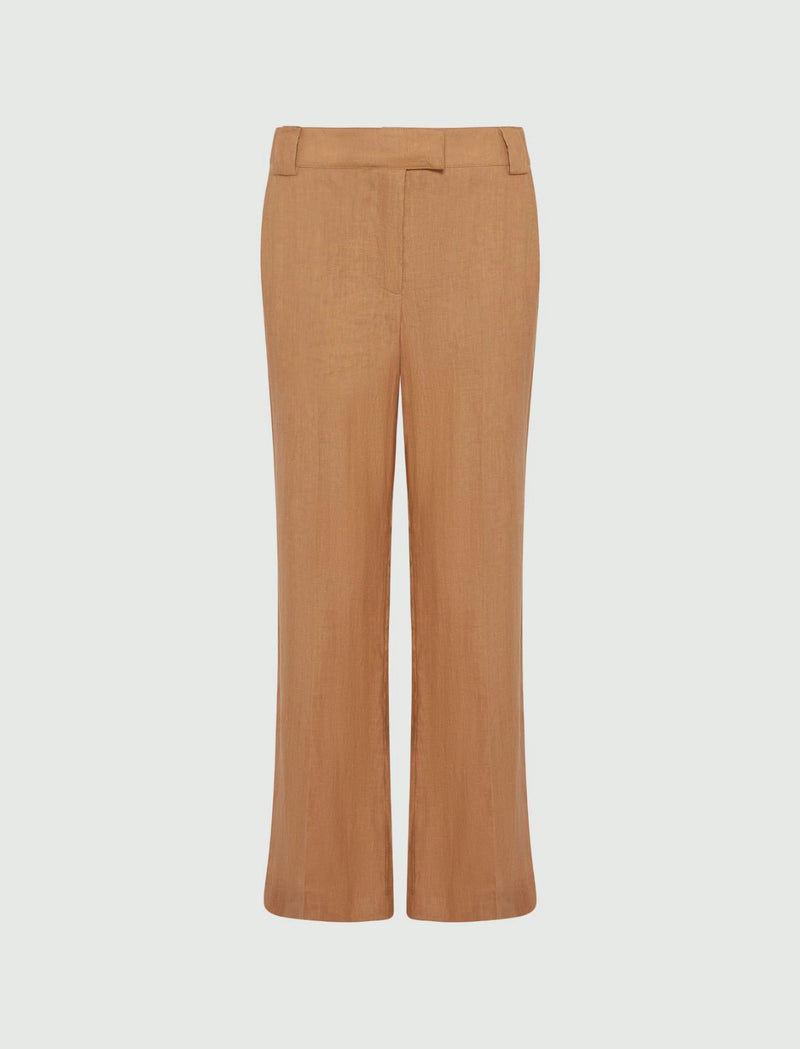 Pantalone flare in lino - Tabacco MARELLA