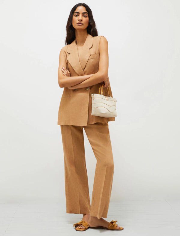 Pantalone flare in lino - Tabacco MARELLA