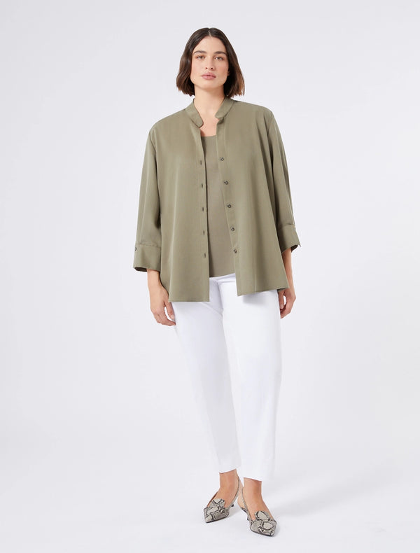 Pantaloni in raso di cotone stretch PERSONA BY MARINA RINALDI