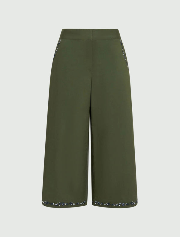 Pantalone ampio ricamato - Verde MARELLA