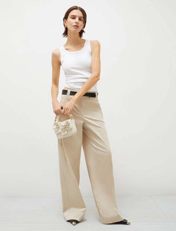 Pantalone in raso stretch - Sabbia MARELLA