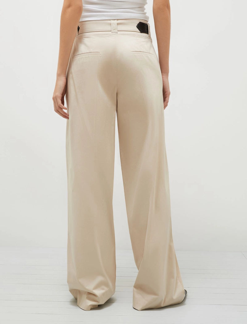 Pantalone in raso stretch - Sabbia MARELLA