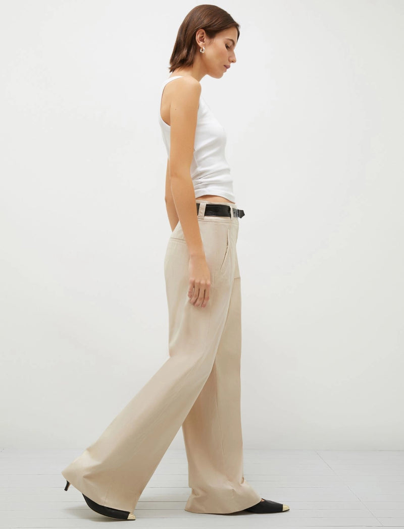 Pantalone in raso stretch - Sabbia MARELLA
