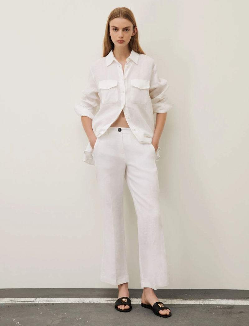Pantaloni in lino marella