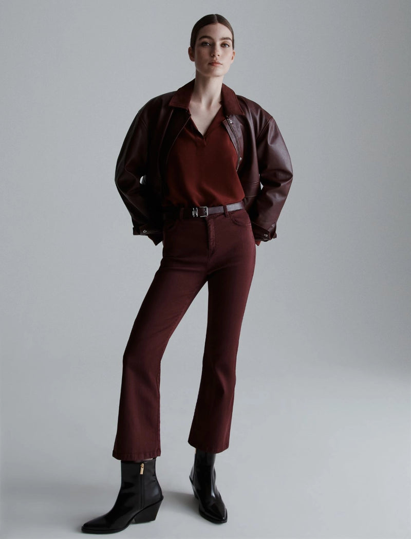 Jeans flare cropped - BORDEAUX MARELLA MONOCHROME