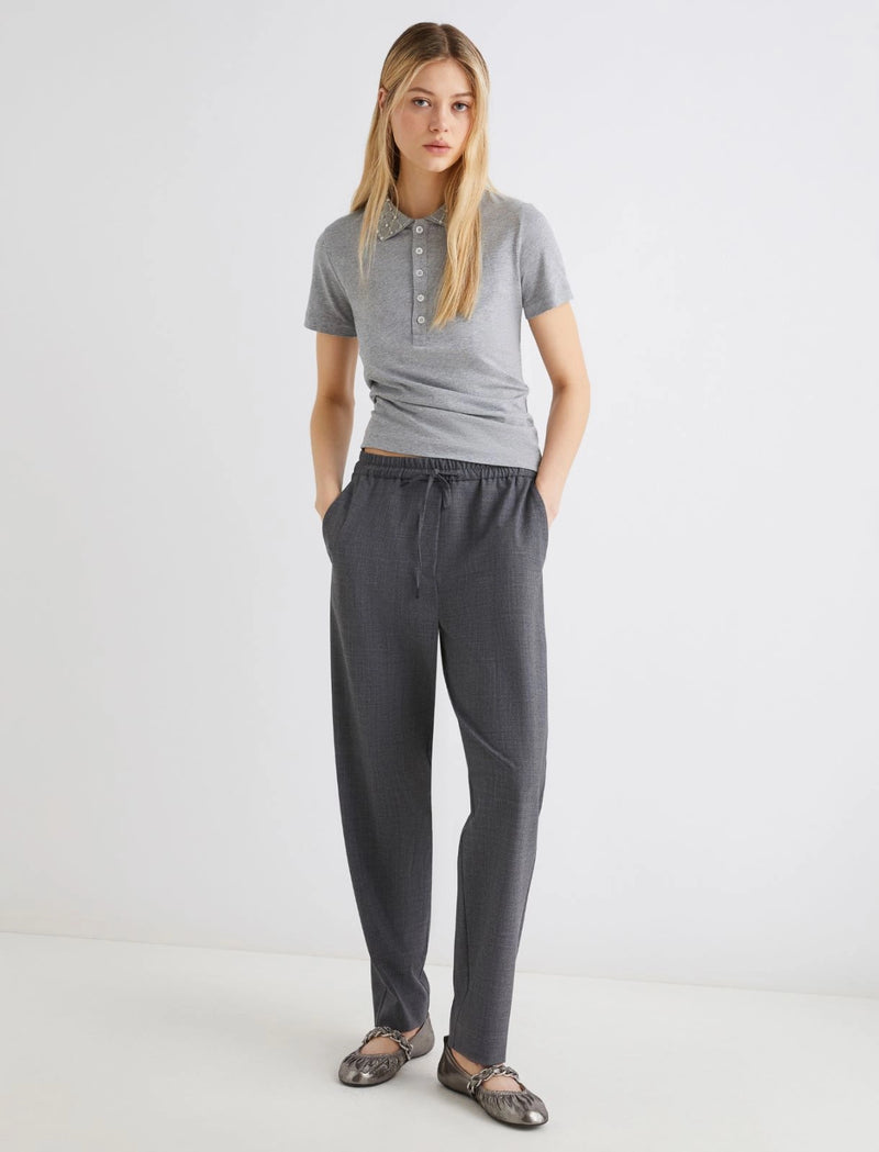 Pantalone slim fit in misto lana - GRIGIO MELANGE MARELLA