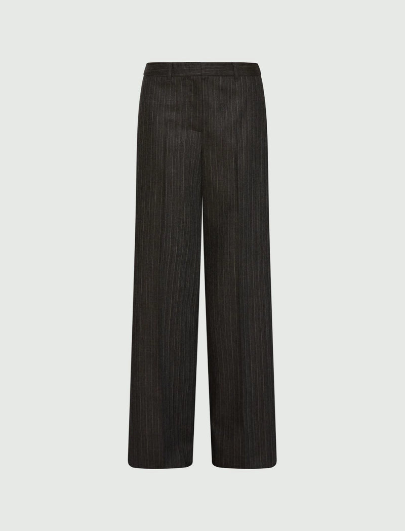 Pantalone dritto in pura lana - MARRONE