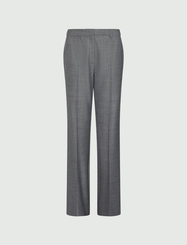 Pantalone flare in misto lana stretch - GRIGIO MELANGE