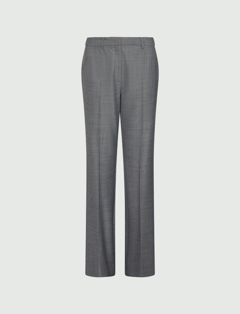 Pantalone flare in misto lana stretch - GRIGIO MELANGE