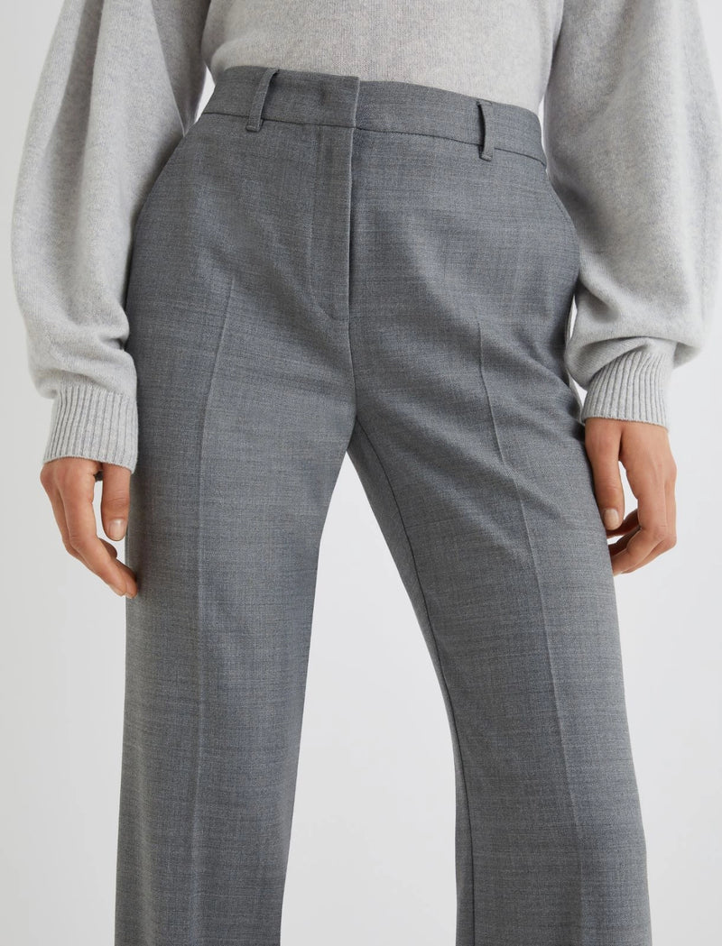 Pantalone flare in misto lana stretch - GRIGIO MELANGE
