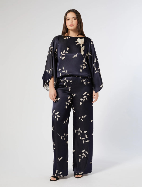 Pantaloni in raso dévoré - BLU PERSONA BY MARINA RINALDI