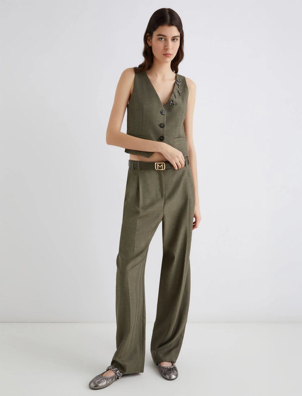 Gilet in saglia fluida - KAKI MARELLA