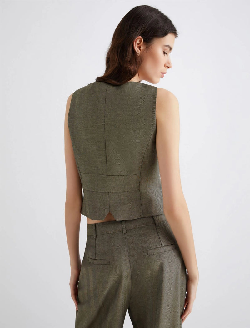 Gilet in saglia fluida - KAKI MARELLA