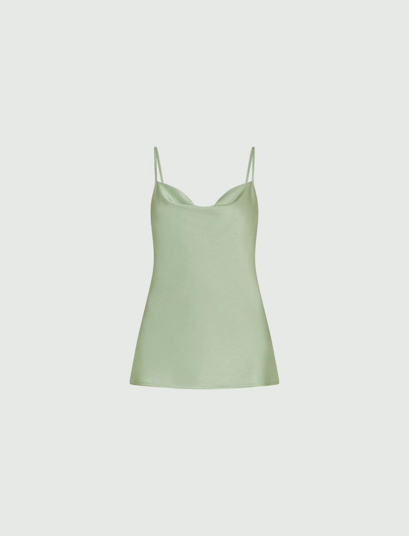 Slip top in satin - Verde Marella