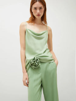 Slip top in satin - Verde Marella