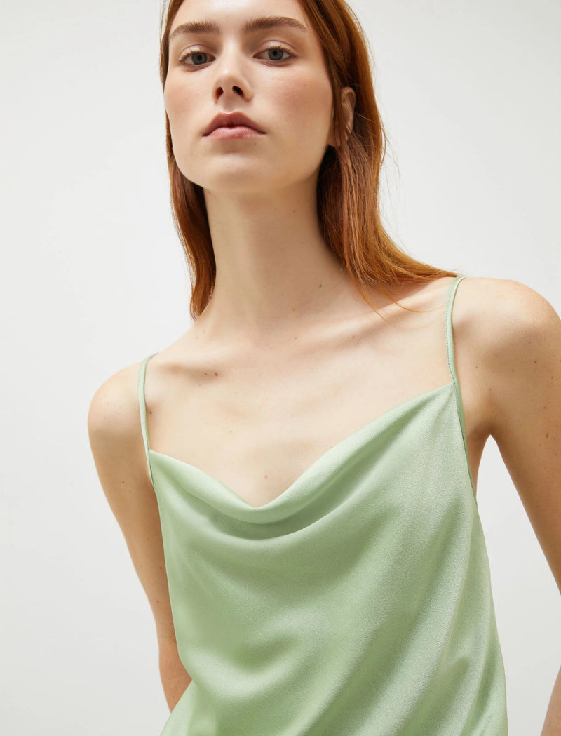Slip top in satin - Verde Marella