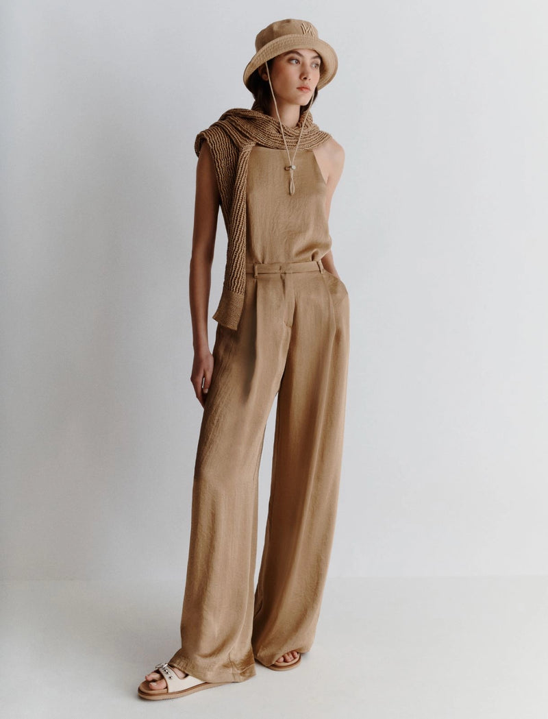 Top in tessuto crinkle - Beige MARELLA MONOCHROME