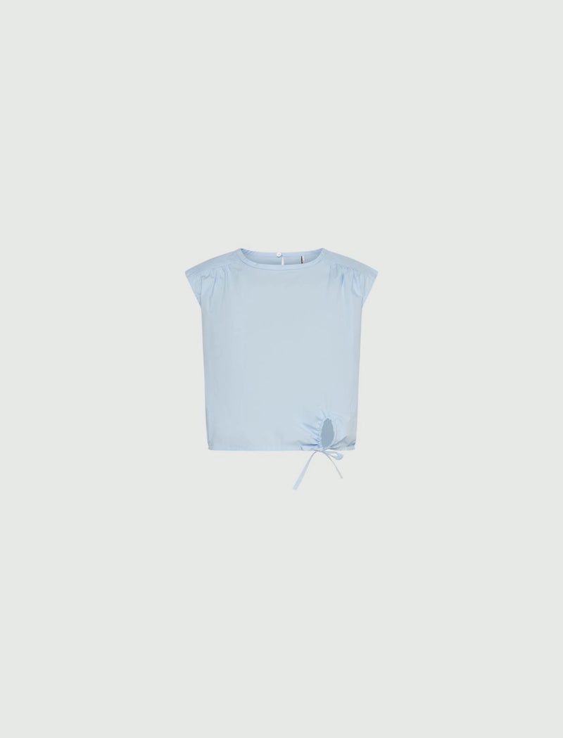 Blusa in cotone stretch - Azzurro Marella