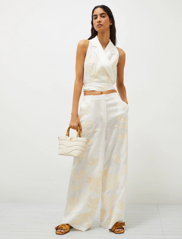Gilet incrociato in lino - Bianco MARELLA