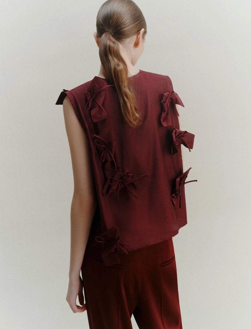 Blusa con fiocchi - BORDEAUX MARELLA