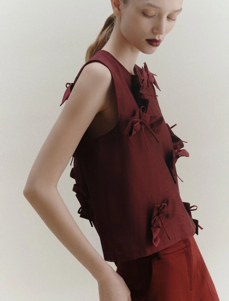 Blusa con fiocchi - BORDEAUX MARELLA