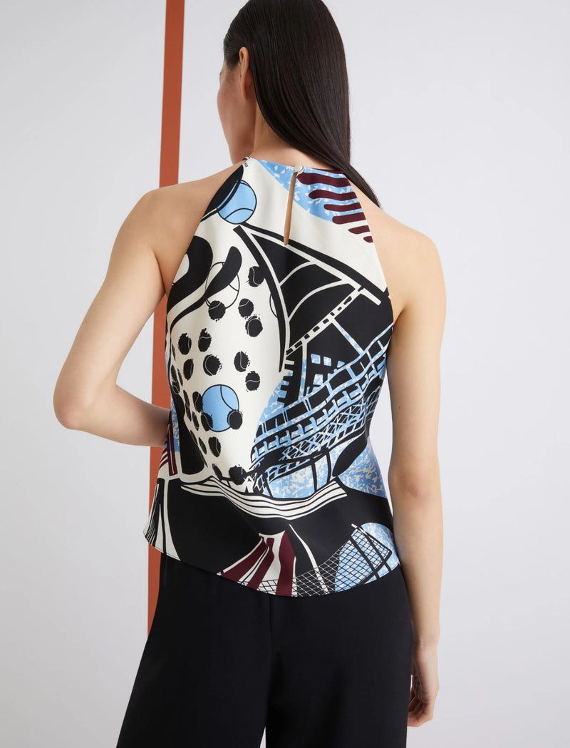 Top smanicato con stampa - BIANCO LANA MARELLA ART. 365