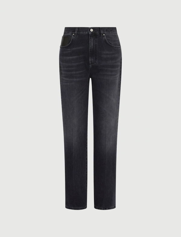 Jeans wide leg con impunture - NERO MARELLA
