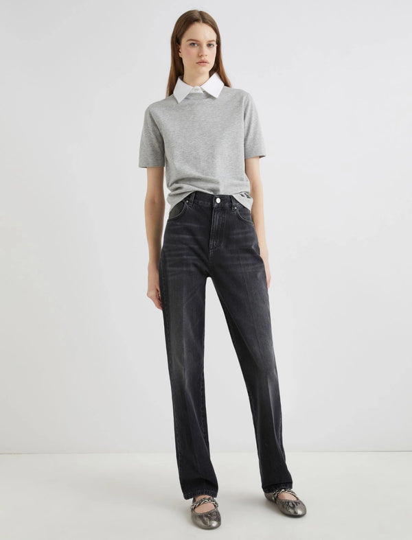 Jeans wide leg con impunture - NERO MARELLA