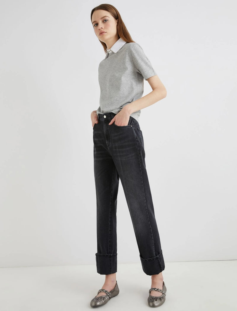 Jeans wide leg con impunture - NERO MARELLA