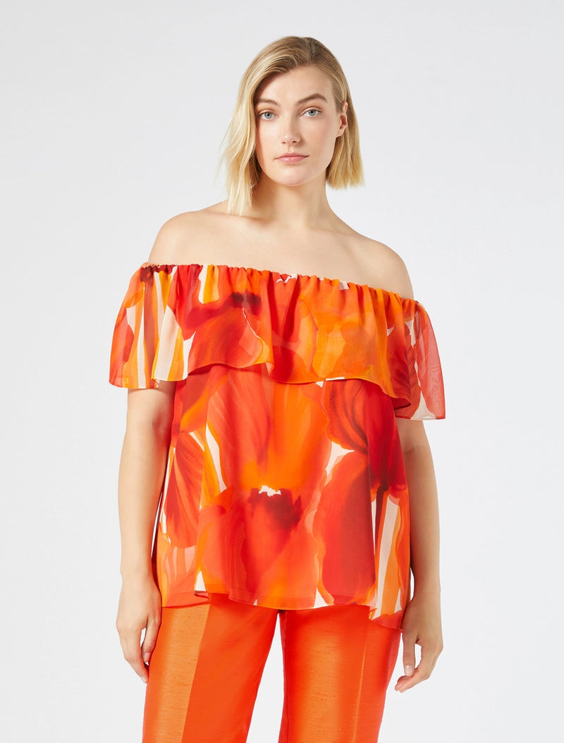 Blusa in georgette stampato PERSONA BY MARINA RINALDI