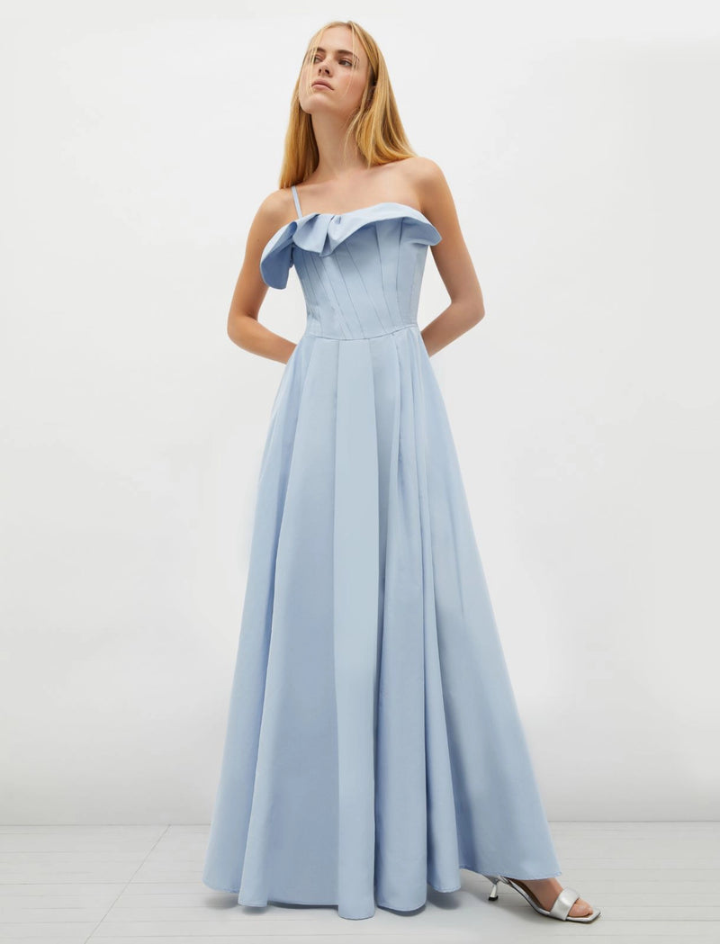 Abito monospalla in taffeta - Azzurro MARELLA